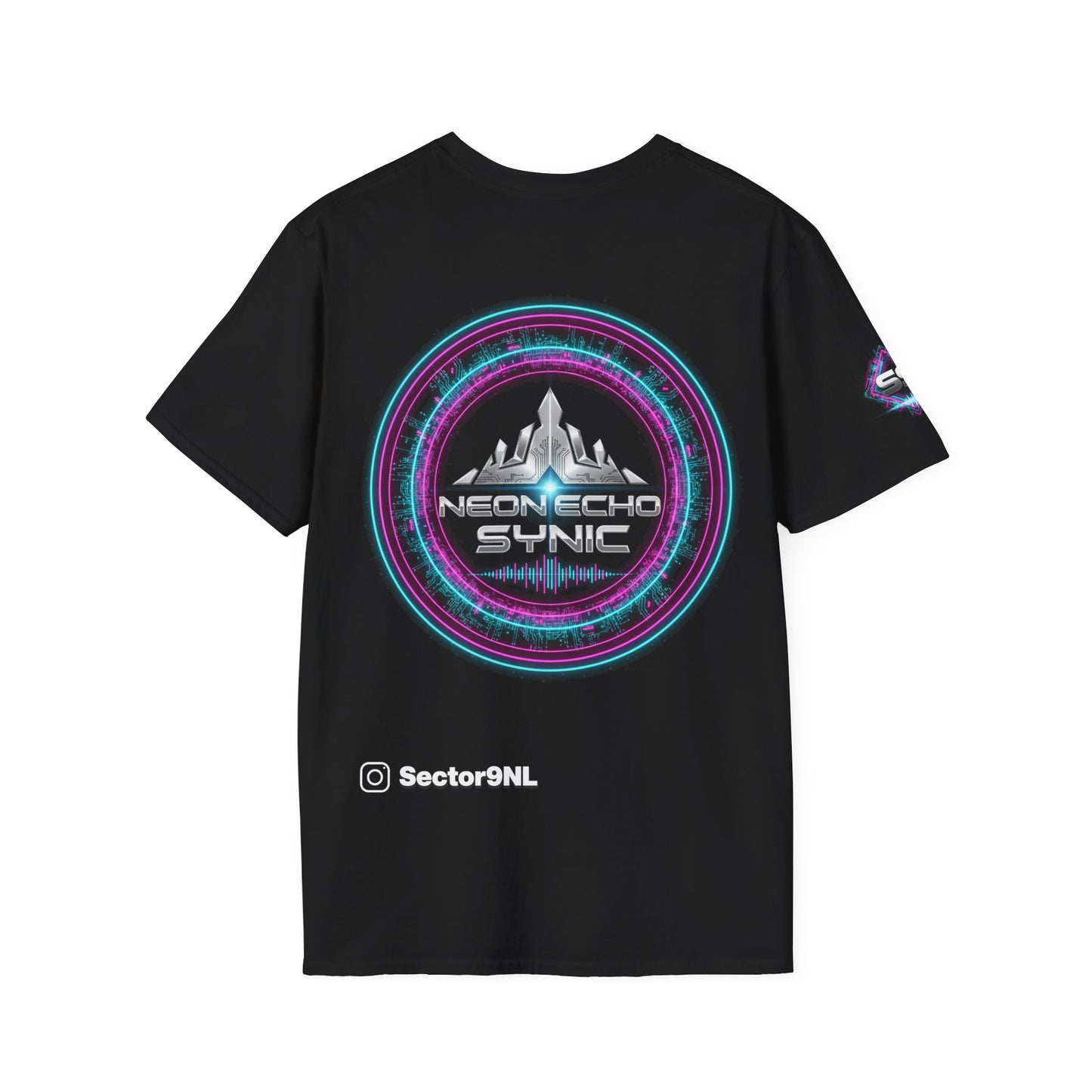 Sector9 T-shirt NeonEcho Sync - futuristic Techno Tee